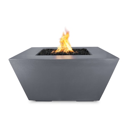 The Outdoor Plus 50 Square Redan Fire Pit - GFRC Concrete - Gray - Low Voltage Electronic Ignition - Liquid Propane OPT-RDN50E12V-GRY-LP